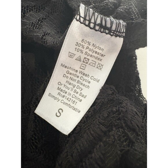 LuLaRoe Lace Open Front Duster Size S Black Cardigan Vest Rave Festival Witchy - Picture 12 of 14